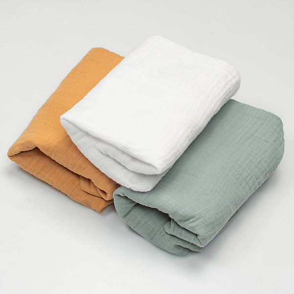 Lot de 3 Draps housses couffin en gaze de coton Tendance