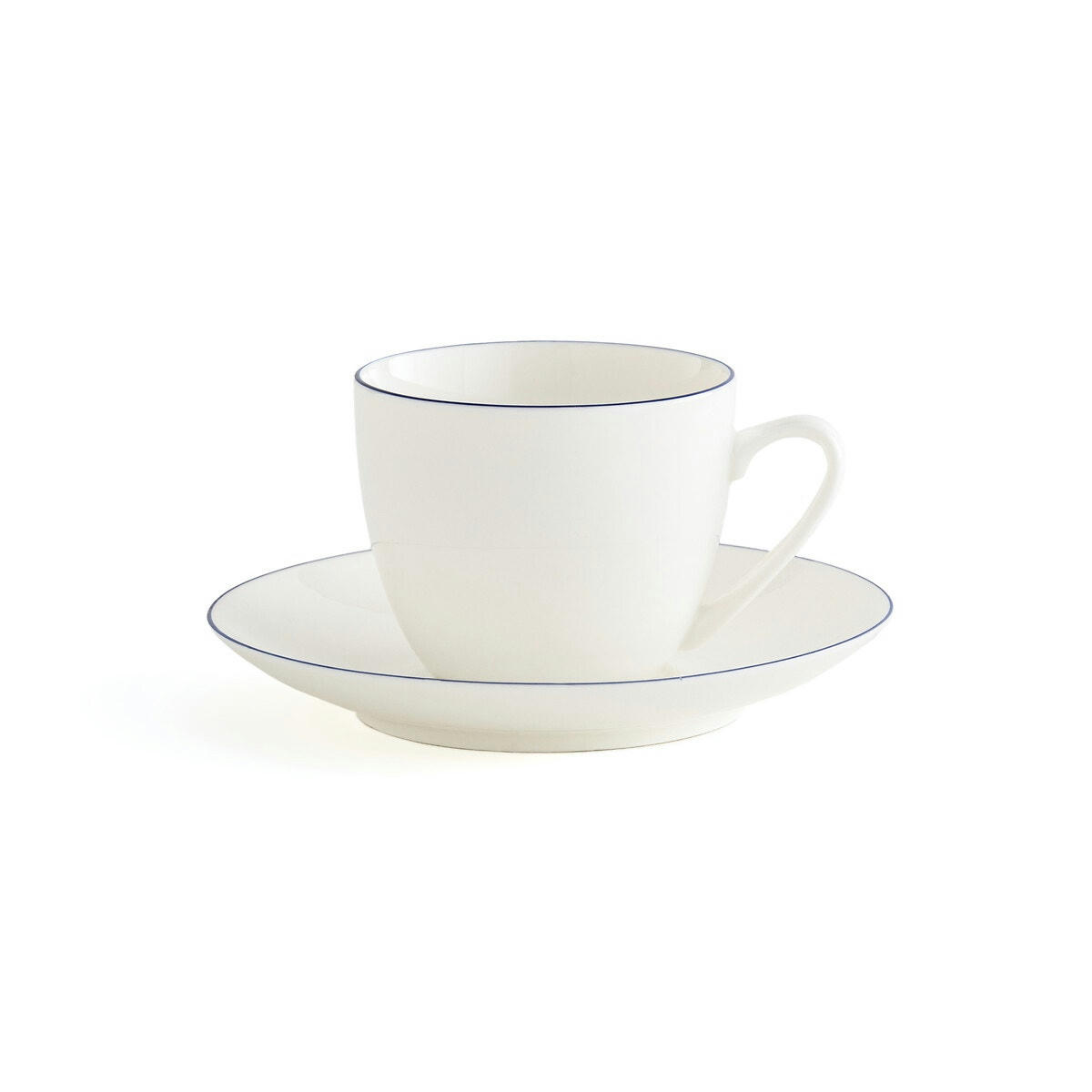 Lot de 4 tasses/sous-tasses à thé porcelaine, Malo