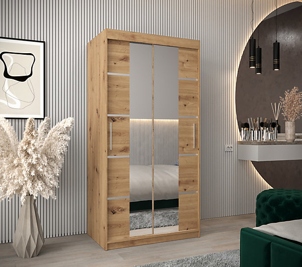 Armoire Verona 4 a portes coulissantes H. 200 x L. 100 x P. 62 2 portes