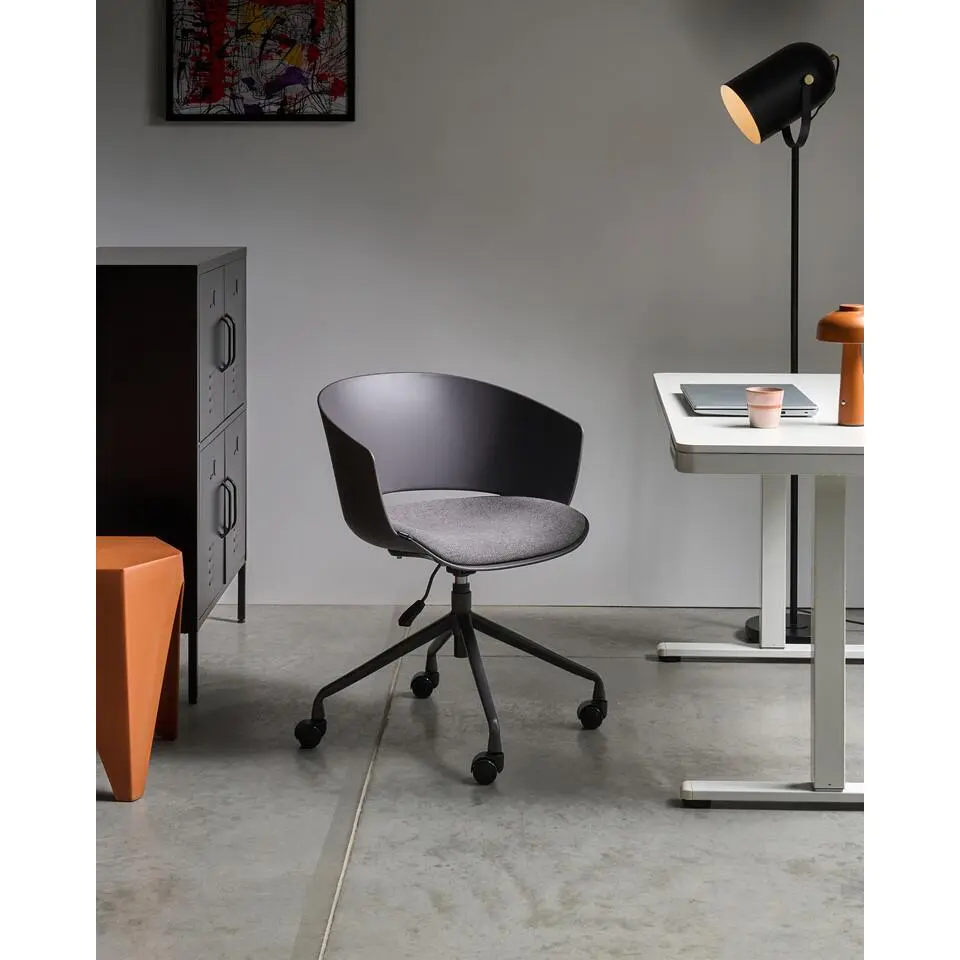 GLEEFUL - Bureaustoel - Grafietgrijs - Polyester