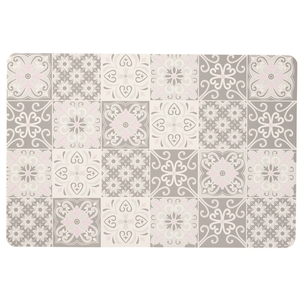 Set de table rectangulaire vinyle carreaux ciment gris