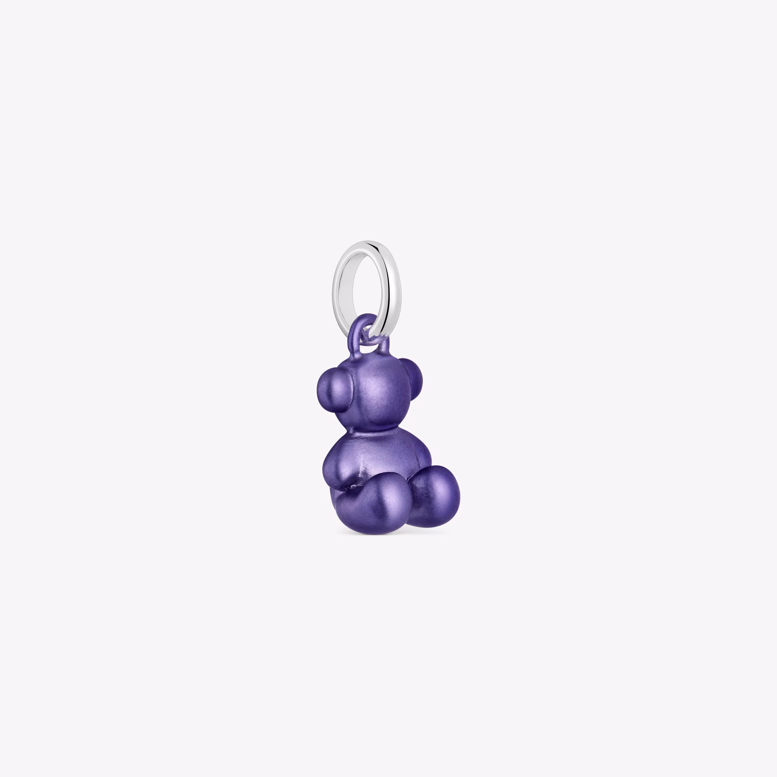 Colgante oso pequeño de acero en color lila oscuro Bold Bear