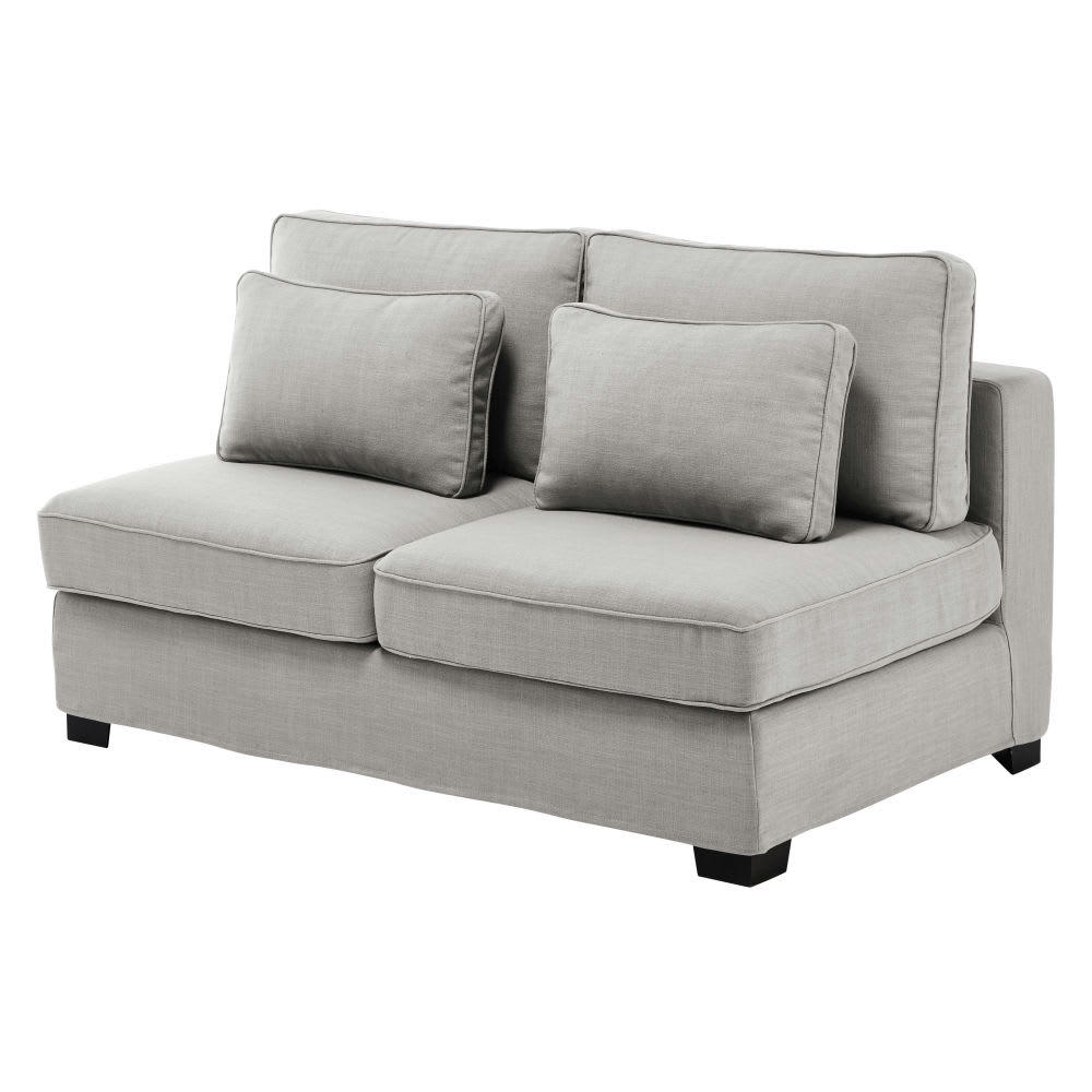 Milano - Chauffeuse pour canapé modulable 2 places gris clair