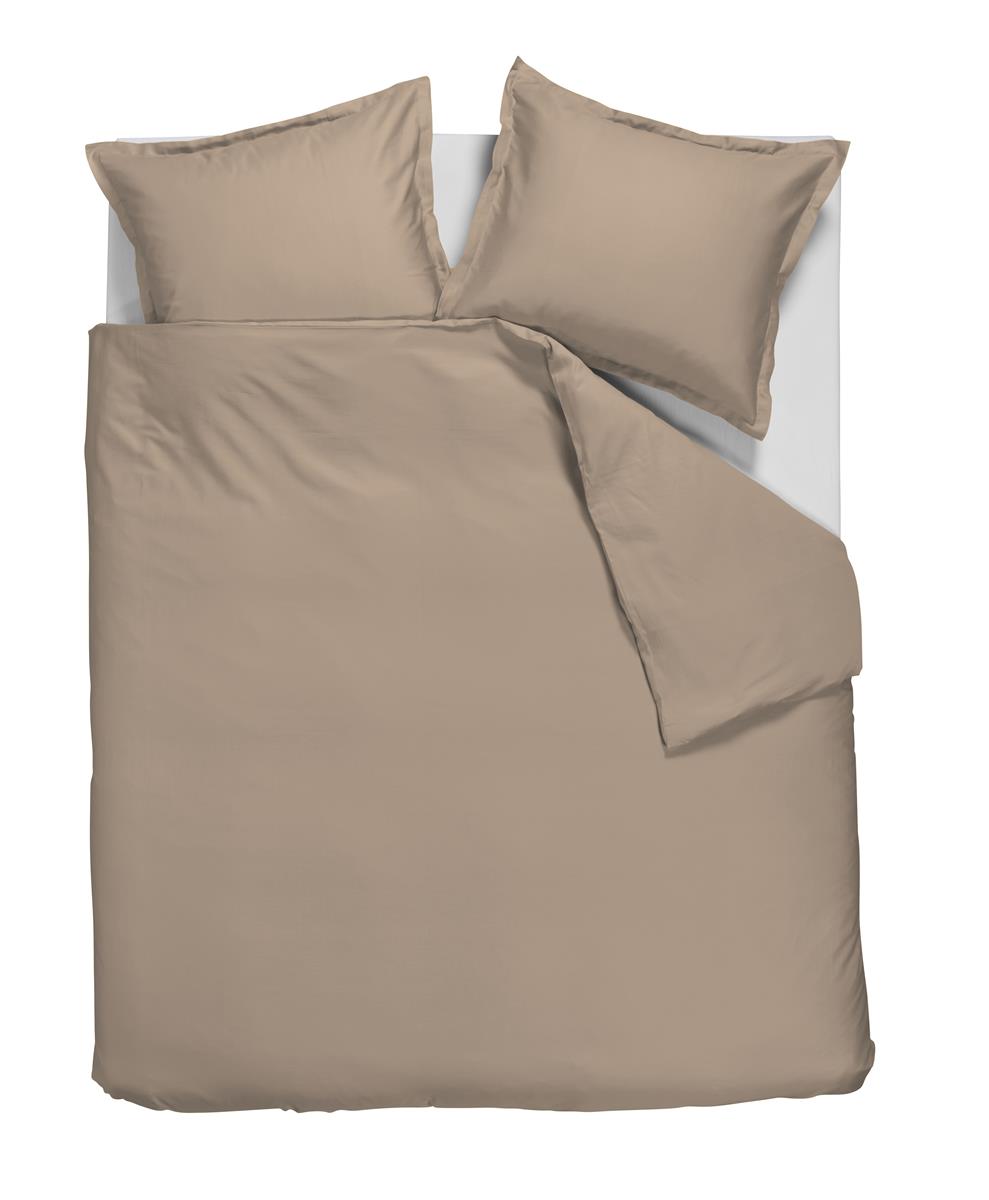 Ambiante Satin Uni dekbedovertrek - Lits-Jumeaux - 240x200/220 cm - Taupe