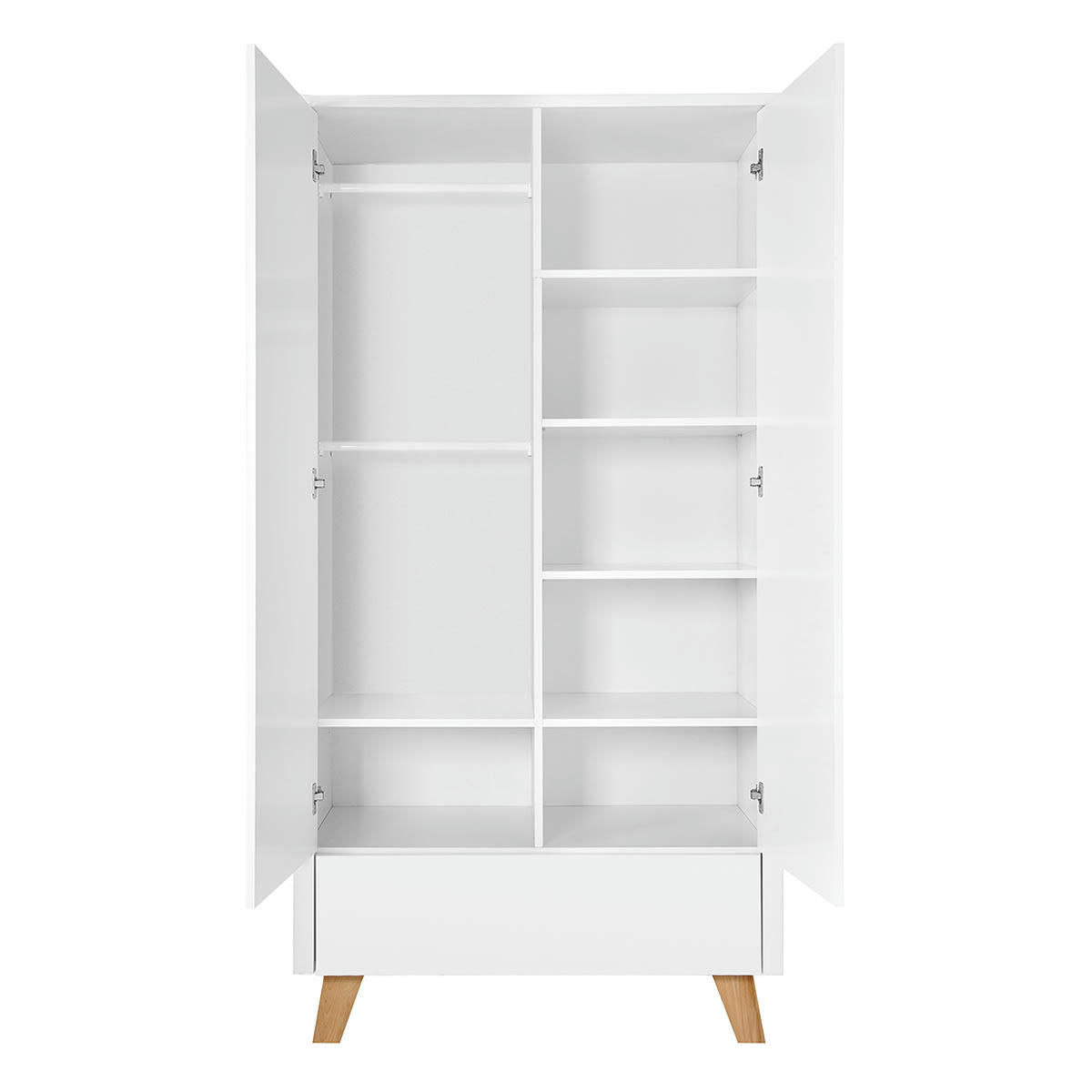 ZARA - Armoire 2 portes 1 tiroir blanc