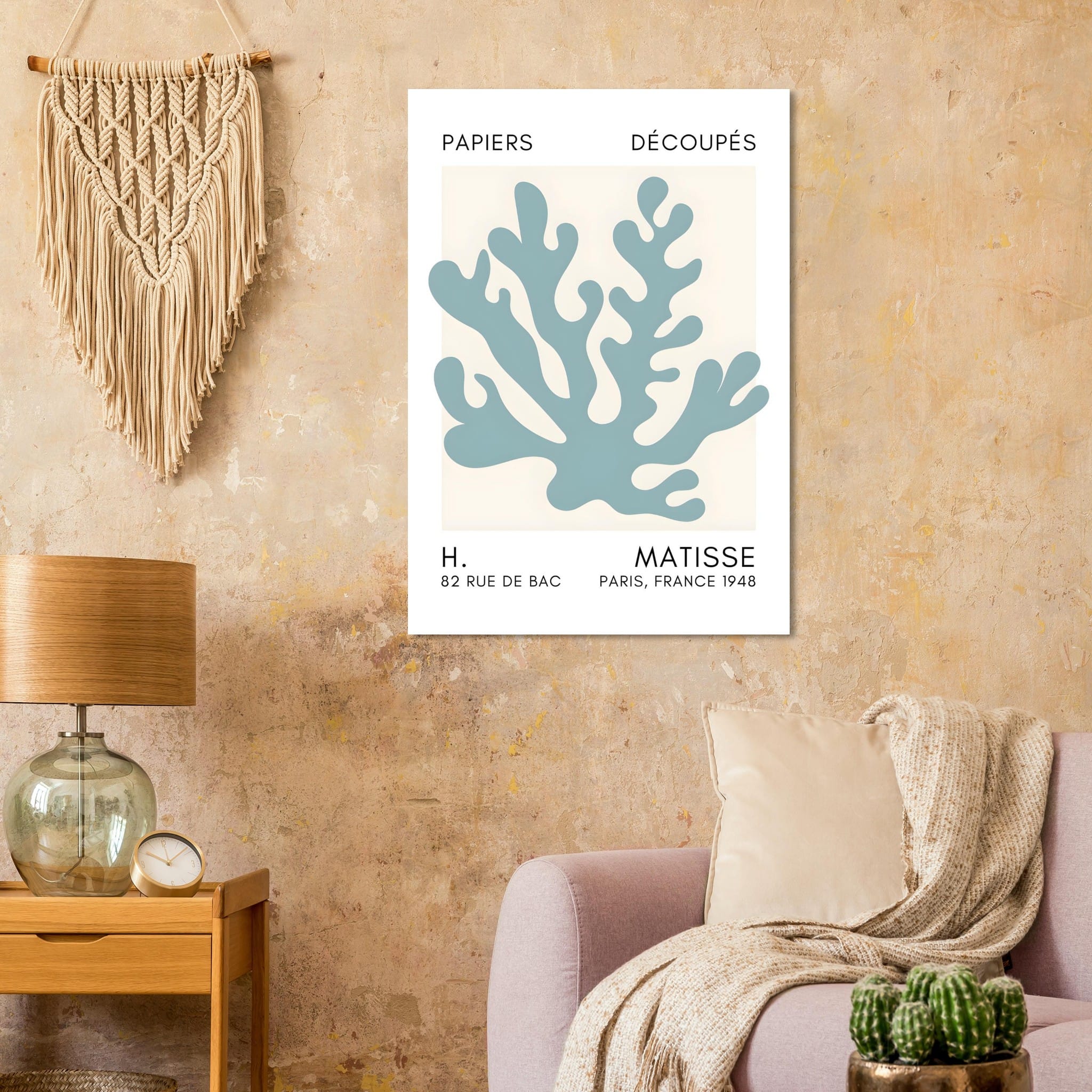 Artfulprints Poster Matisse – Saltflower shapes turquoise  - 70x100 cm - Turquoise