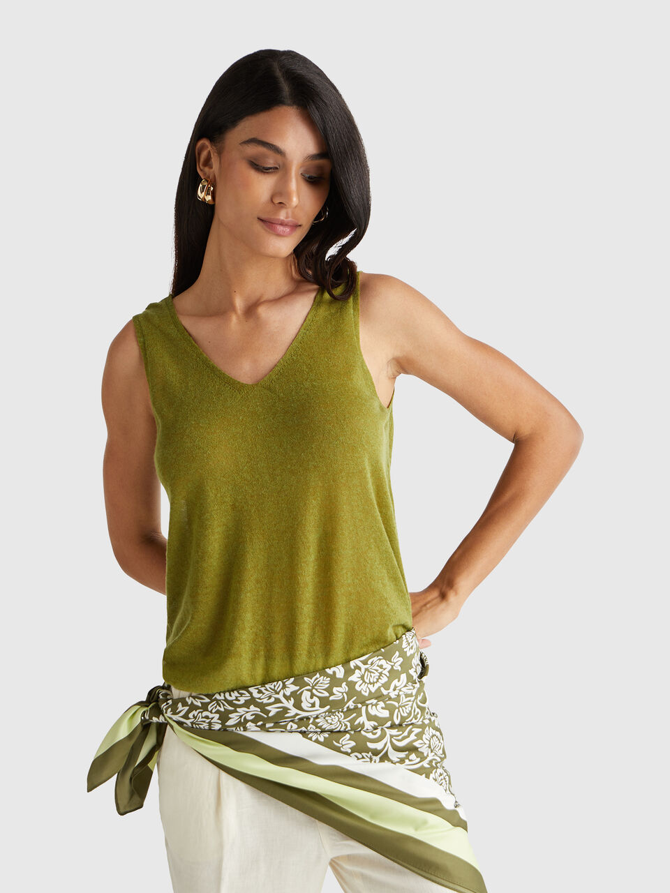 Reversible tank top in alpaca blend