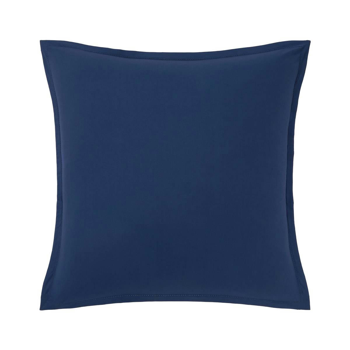 ALCOVE - Taie d'oreiller en percale de coton bleu 65 x 65 cm