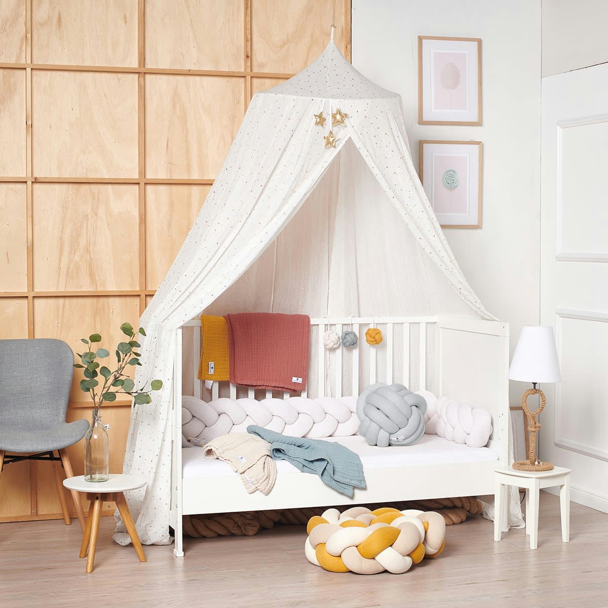 - Coussin à nouer coton tricoté gris clair 40x40 cm