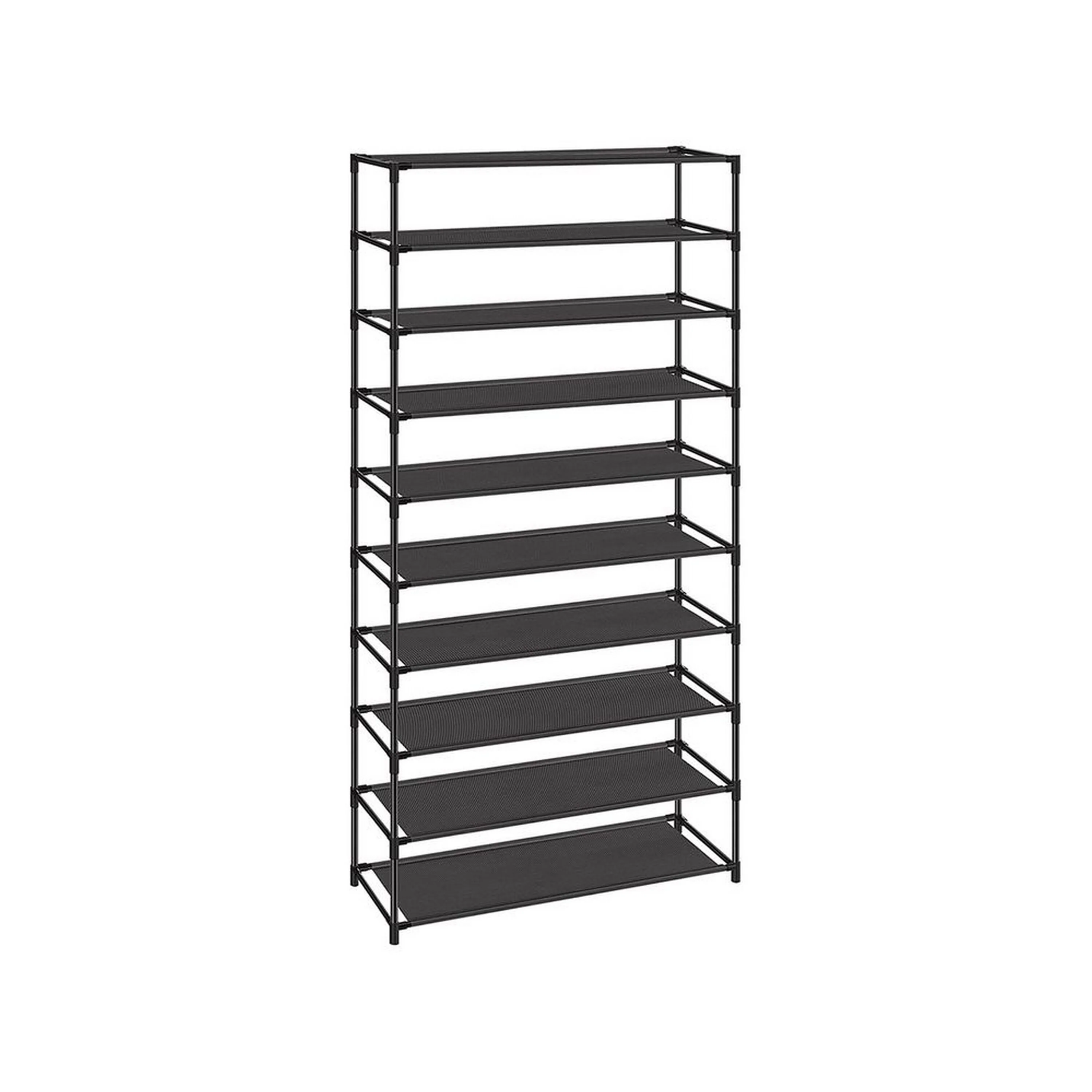 Gaco 63 Inch Shoe Rack, 10 Shelves, Stackable Metal Frame, Black Finish