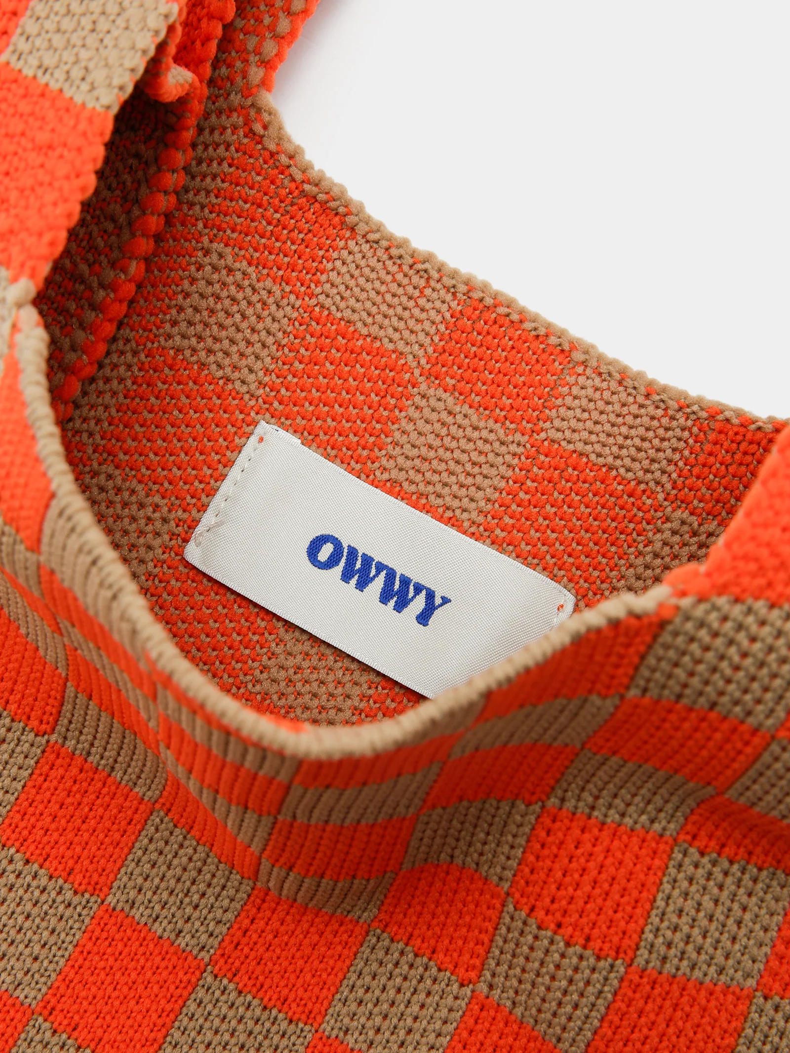 Check Knit Tote Bag