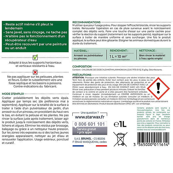Destructeur de dépôts verts concentré 1L Starwax