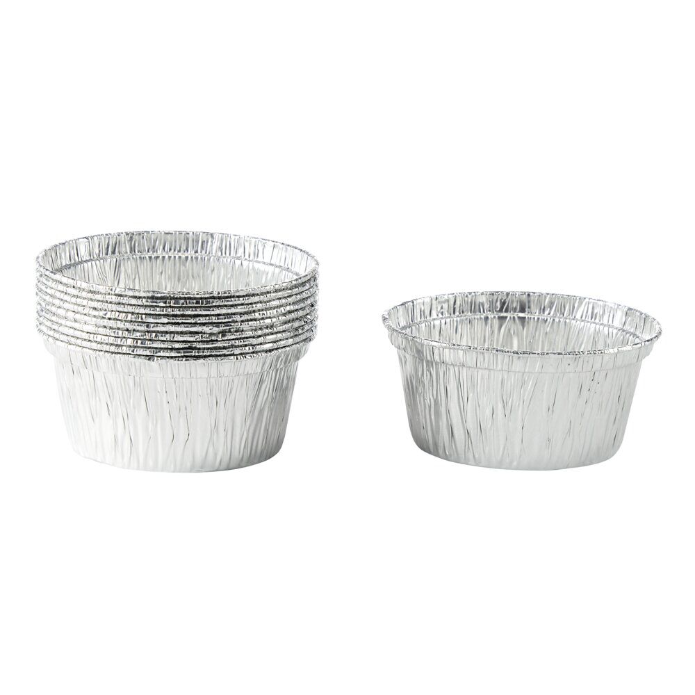 Lot de 10 ramequins 125ml aluminium Ø9xH6cm