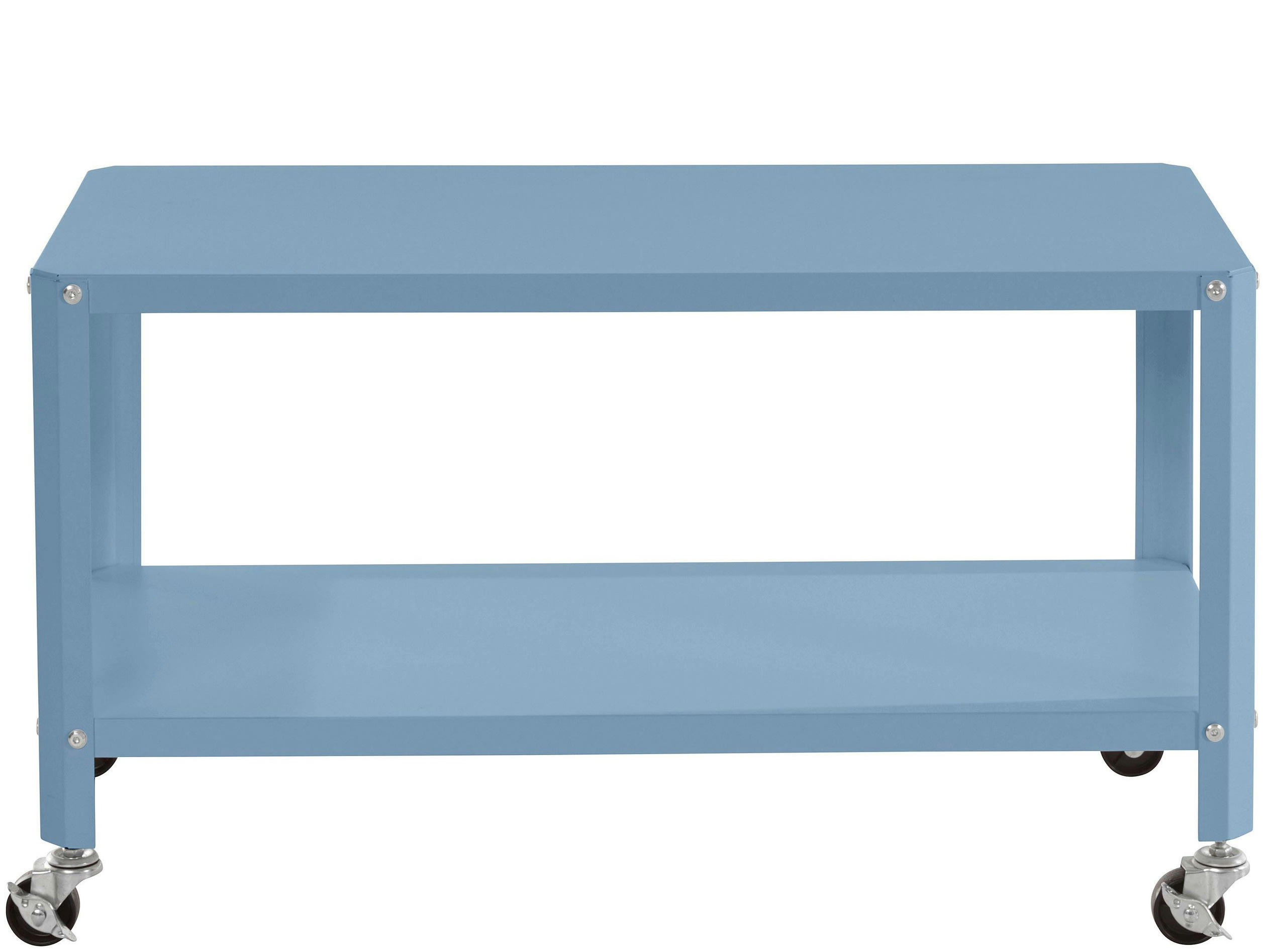 SAFARI - Table basse avec 1 étagère en métal pétrole