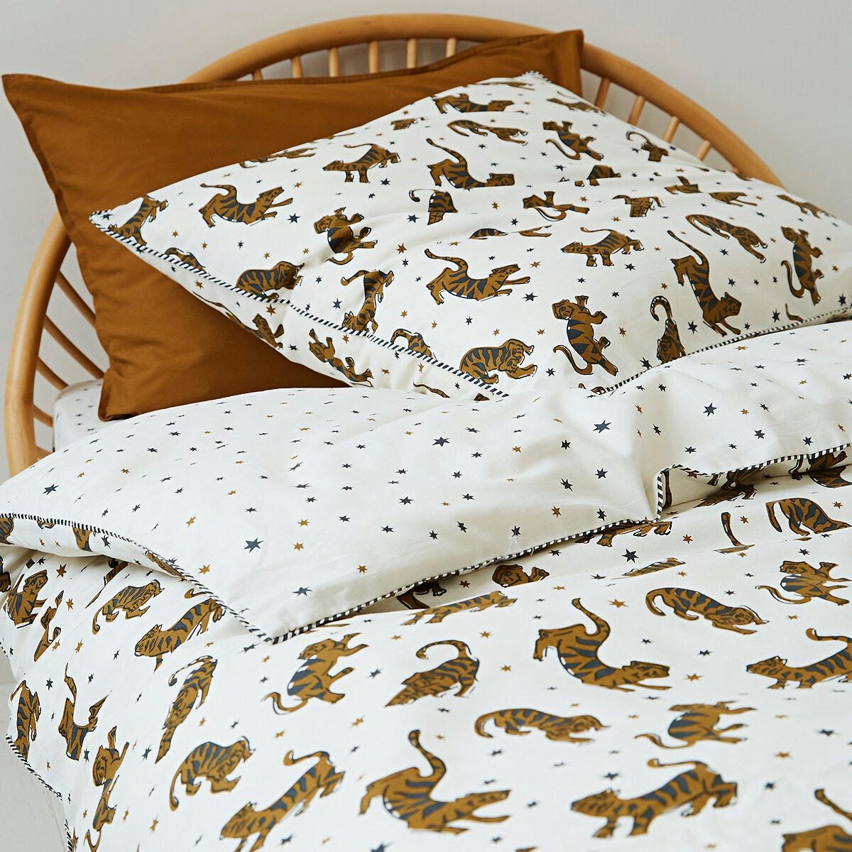 Drap-housse enfant, 30% coton recyclé, Tigris