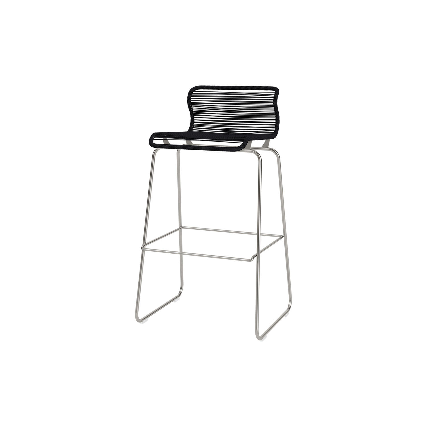 Panton One Bar barstol, paper black/steel