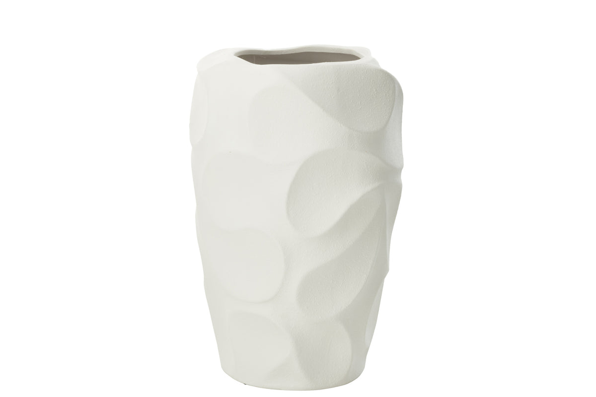 J-Line vaas Mirena - keramiek - wit - large - 43 cm hoog
