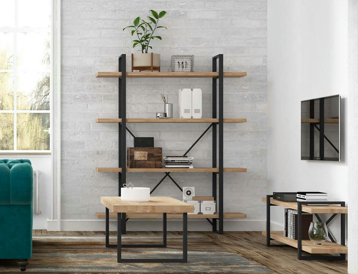 MATIKA - Meuble tv bois et acier L150