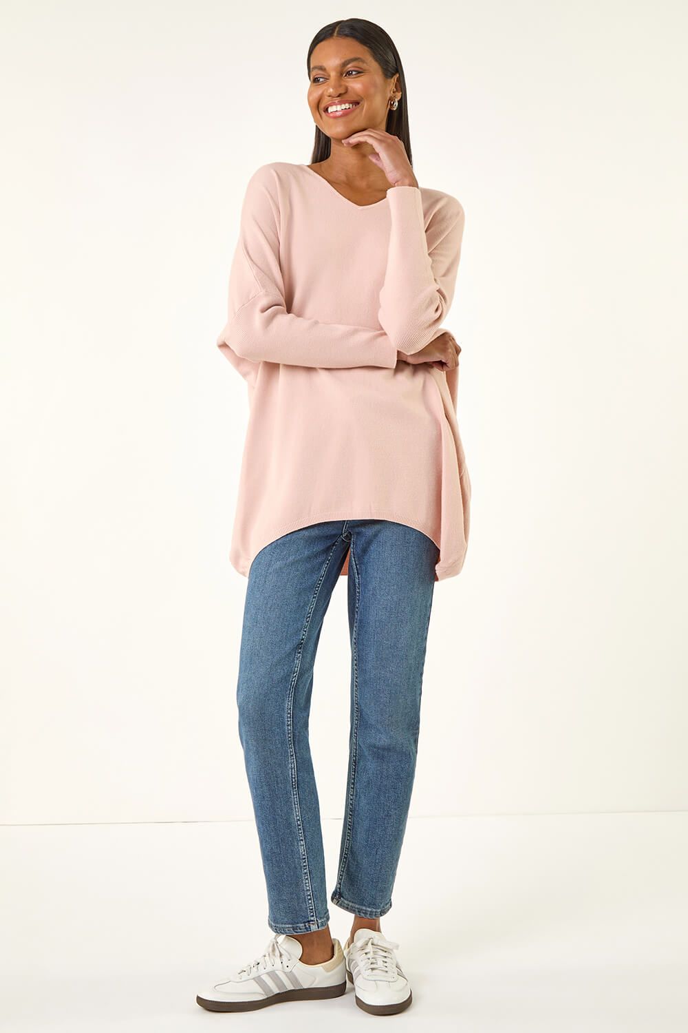 Roman Lace Back V-Neck Poncho