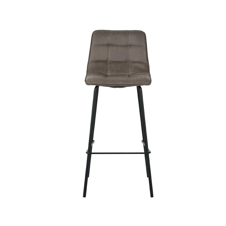 LABEL51 Barkruk Bistro - Taupe - Micro Suede - set van 2