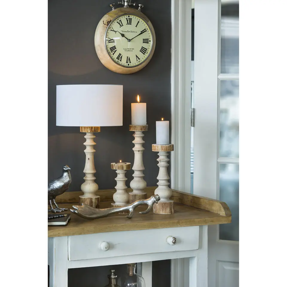 Cilinder Lampenkap Polycotton - Wit - &Oslash;30x21cm