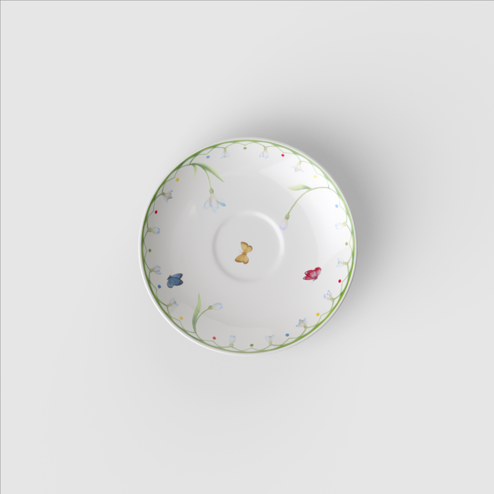 Colourful Spring Espresso cup saucer - Green, 4.7'', Premium Porcelain