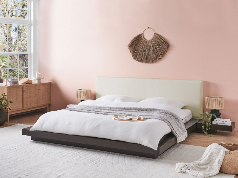 Łóżko wodne materac 180x200 ciemne drewno