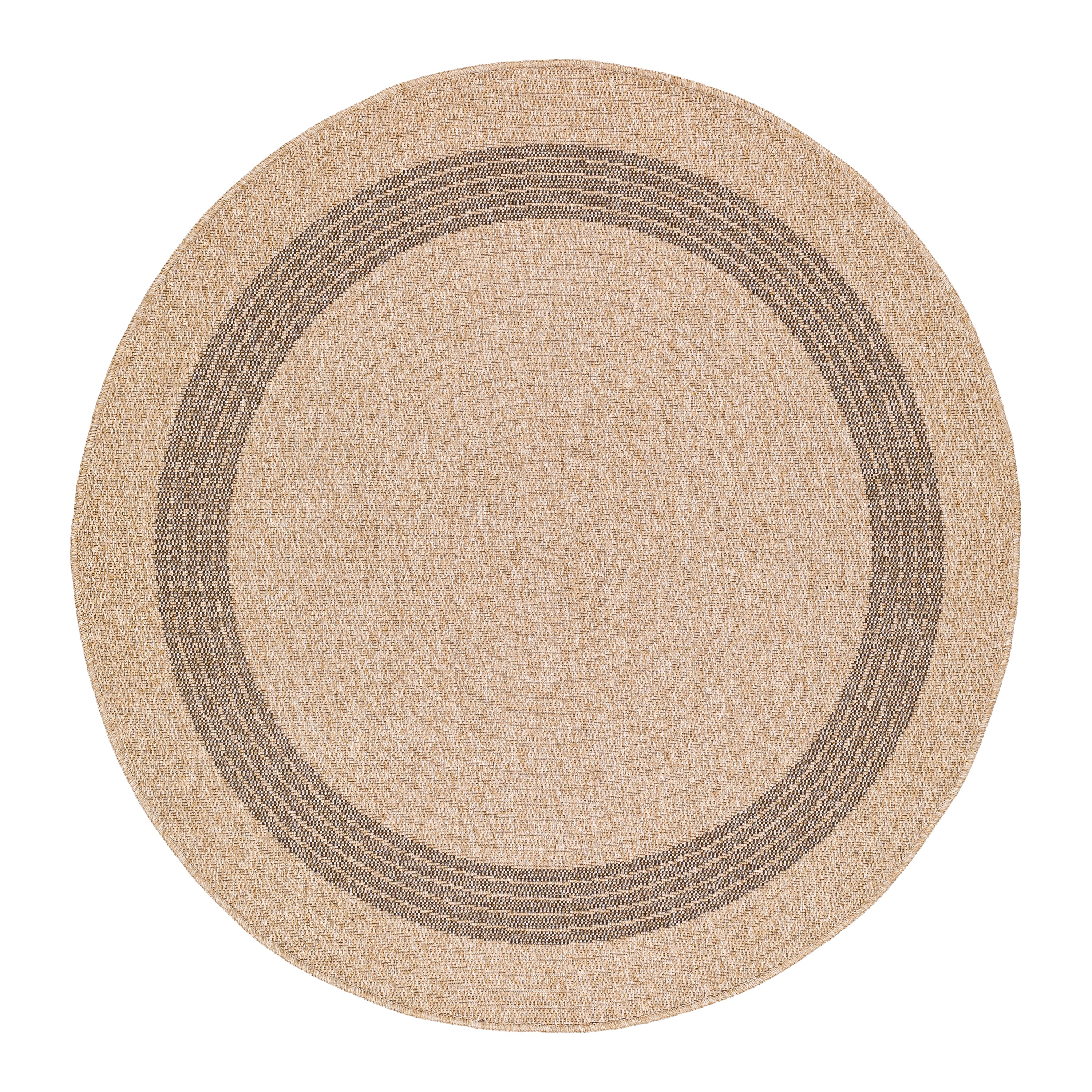 by fonQ Core Vloerkleed Ø 100 cm - Zand/Zwart