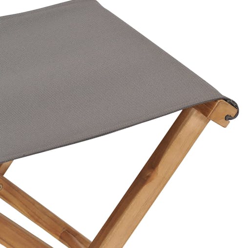 NNEVL Folding Chairs 2 pcs Solid Teak Wood and Fabric Dark Grey