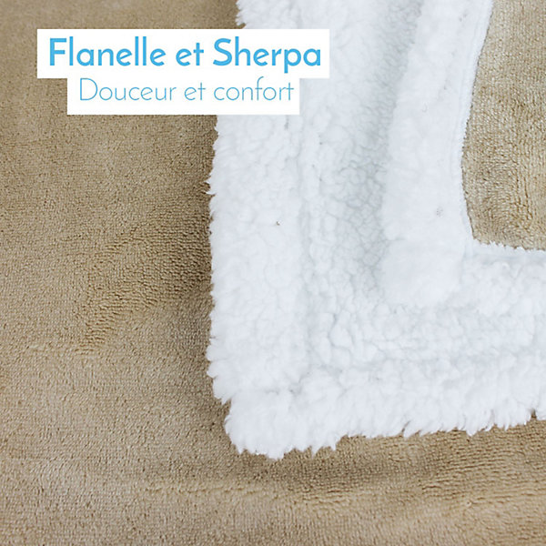 Couverture, plaid polaire pour enfant 75 x 100 cm en flanelle et sherpa ultra doux - Bleu - Monsieur Bébé