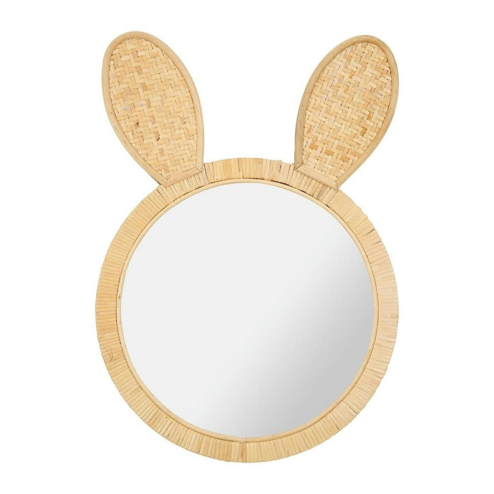 - Miroir rotin lapin