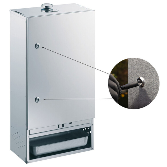 Fumoir en inox porte à charnières 75x39x28 cm - Peetz