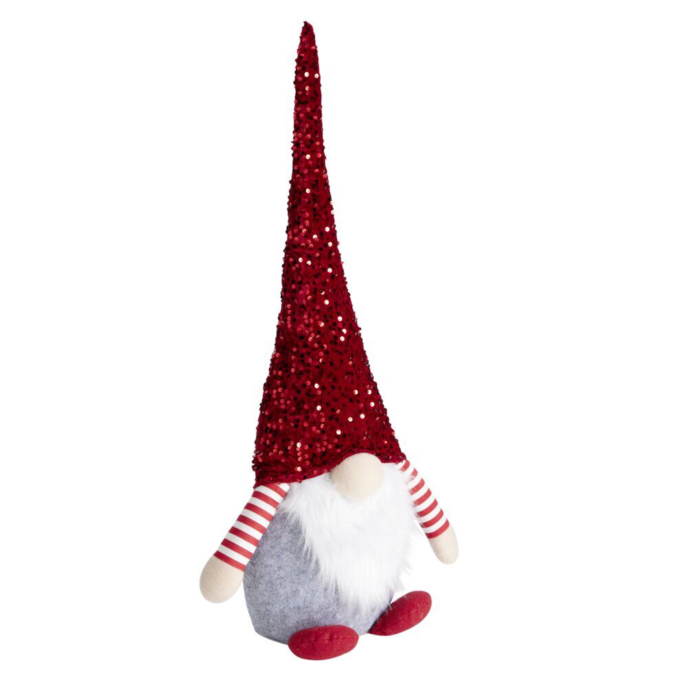 Décoration de No&euml;l à poser gnome rouge 30x15xH73cm