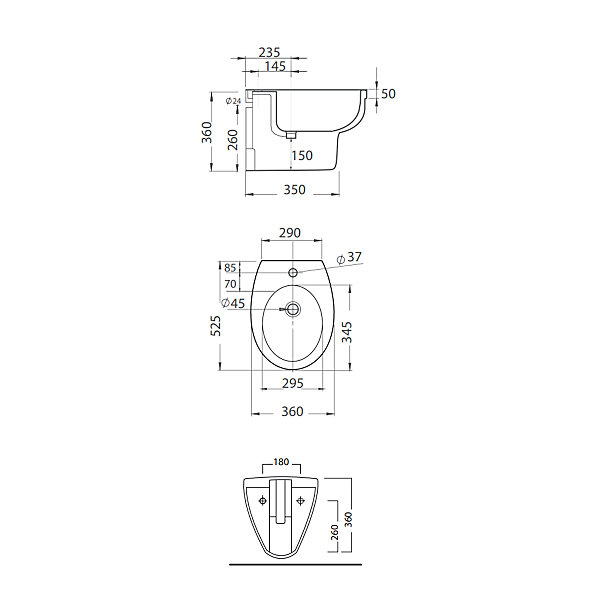 Bidet Suspendu En Céramique Blanche - Cipro