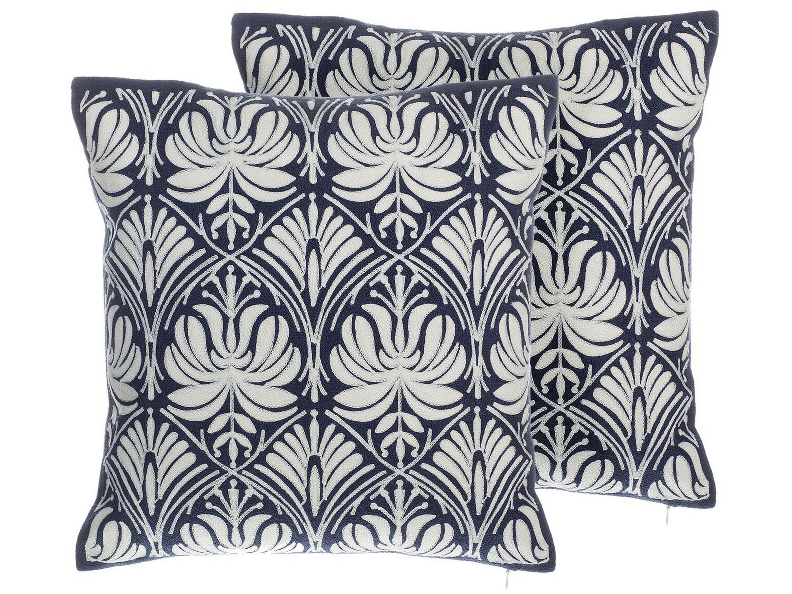 Zestaw 2 poduszek retro 45x45 niebieski