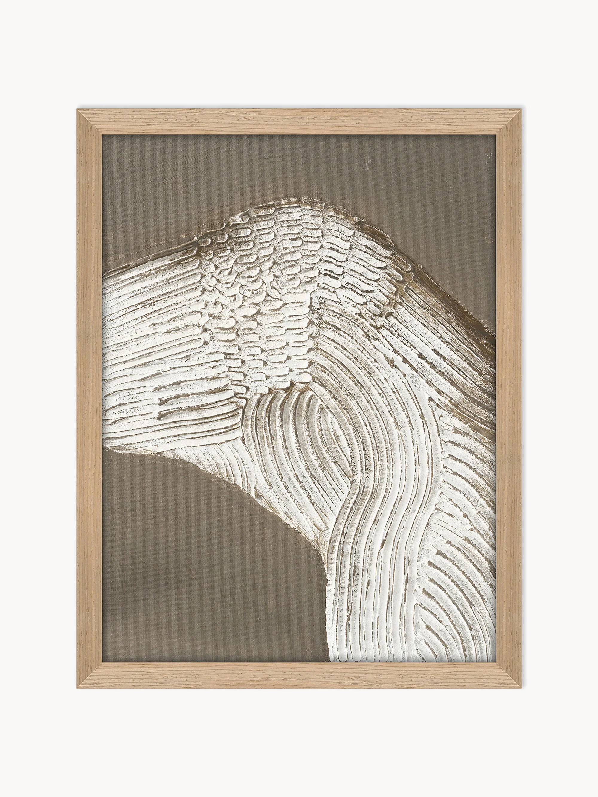 Handbemalter, gerahmter Leinwanddruck Raw Shape 1