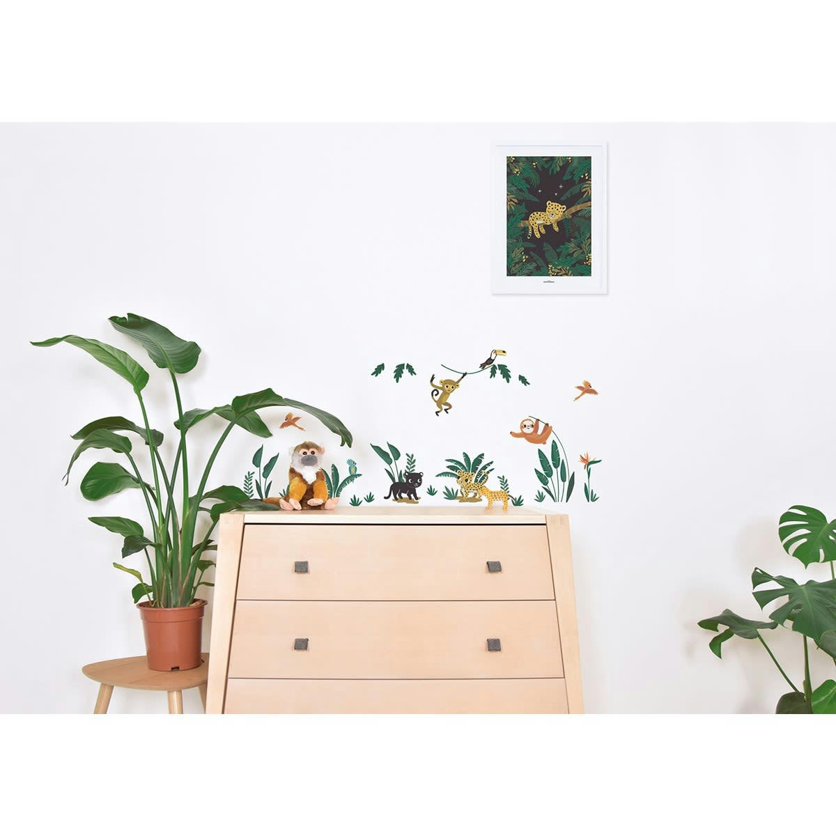 JUNGLE NIGHT - Stickers animaux en Vinyle mat Vert