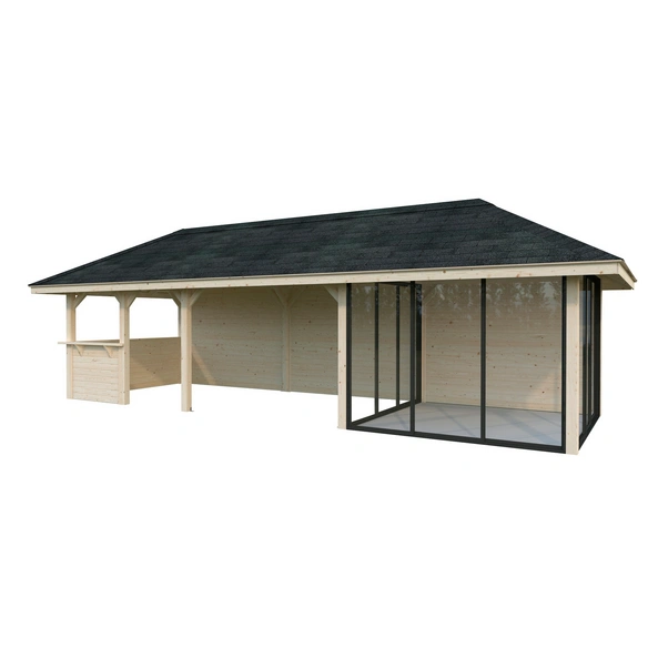 Pavillon »Bianca«, Aufstellmaße BxTxH: 960 x 384 x 319 cm, unbehandelt, Holz