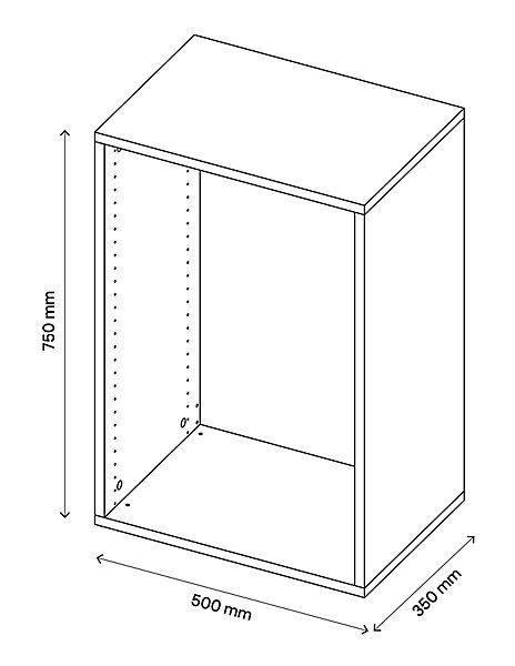 Caisson noir GoodHome Atomia H. 75 x L. 50 x P. 35 cm