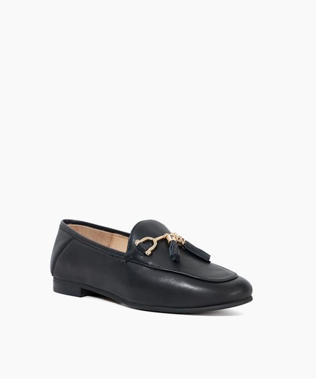 Greysons Black - Wide Fit Snaffle Trim Loafers