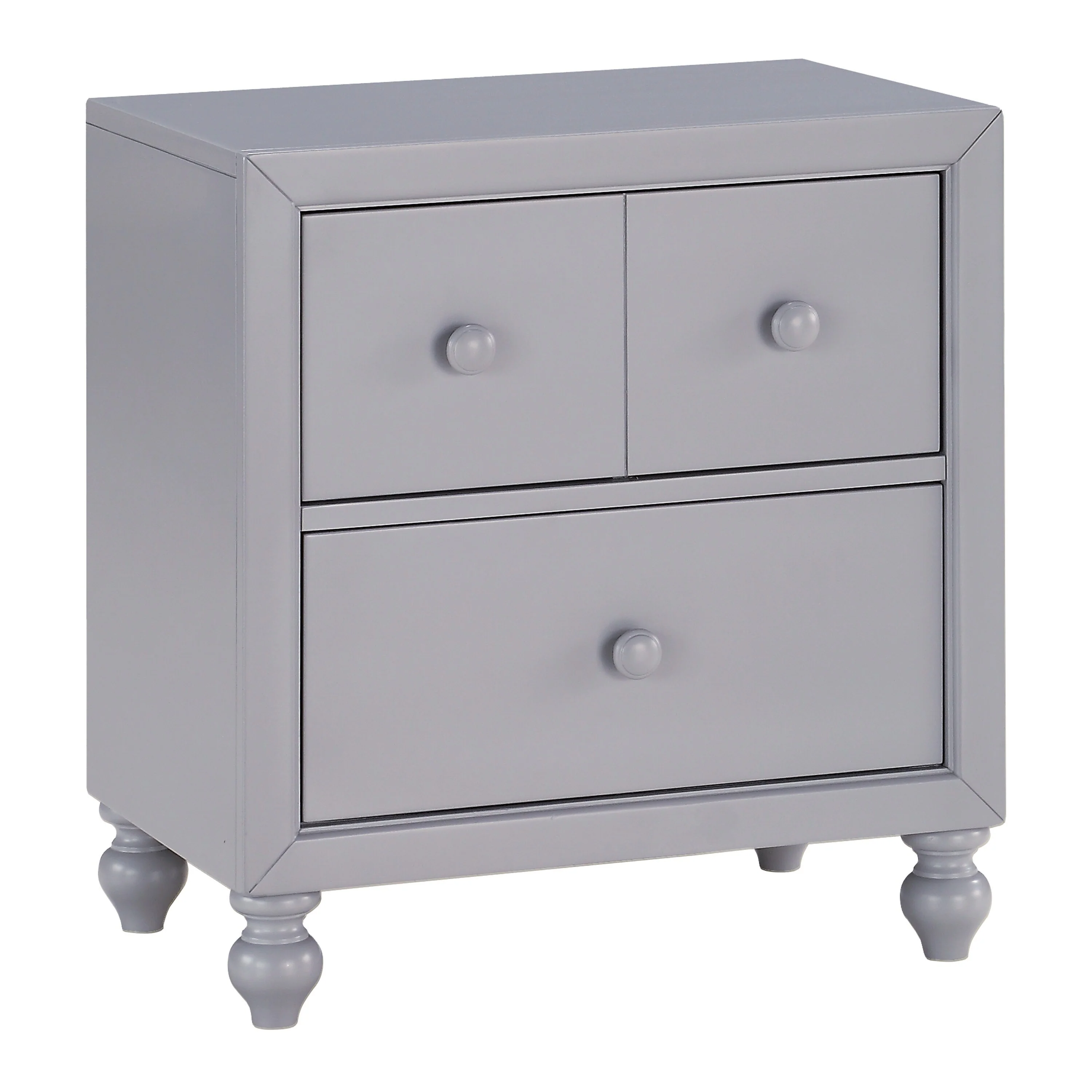 Transitional 1pc Nightstand of Drawers Wood knobs Turned Feet Modern Bedroom Furniture