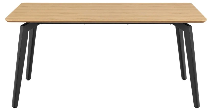 STÓŁ Cadiz 160x90 cm naturalny/czarny 8-OSOBOWY stal i MDF