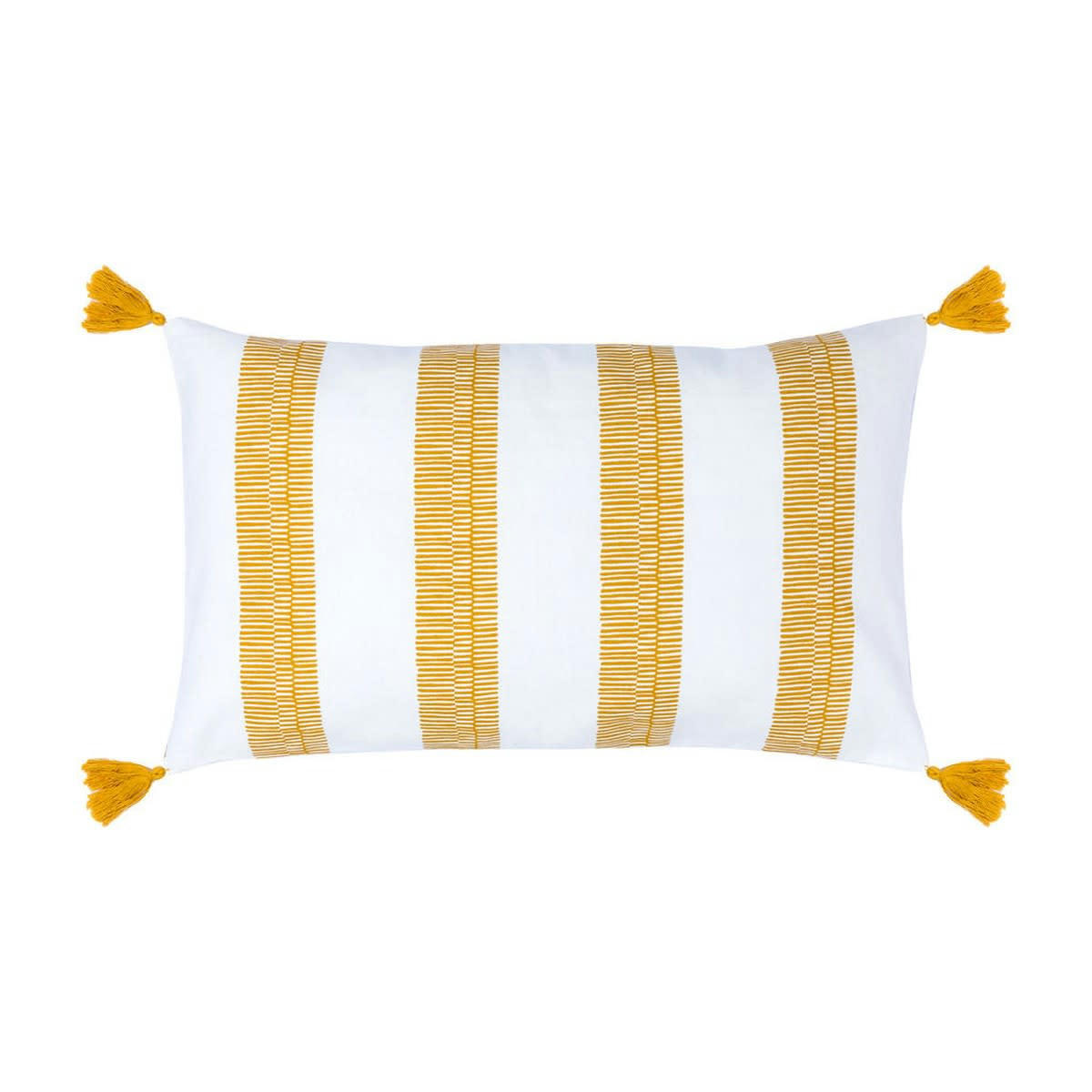 EVORA - Housse de coussin coton  50x30 jaune moutarde