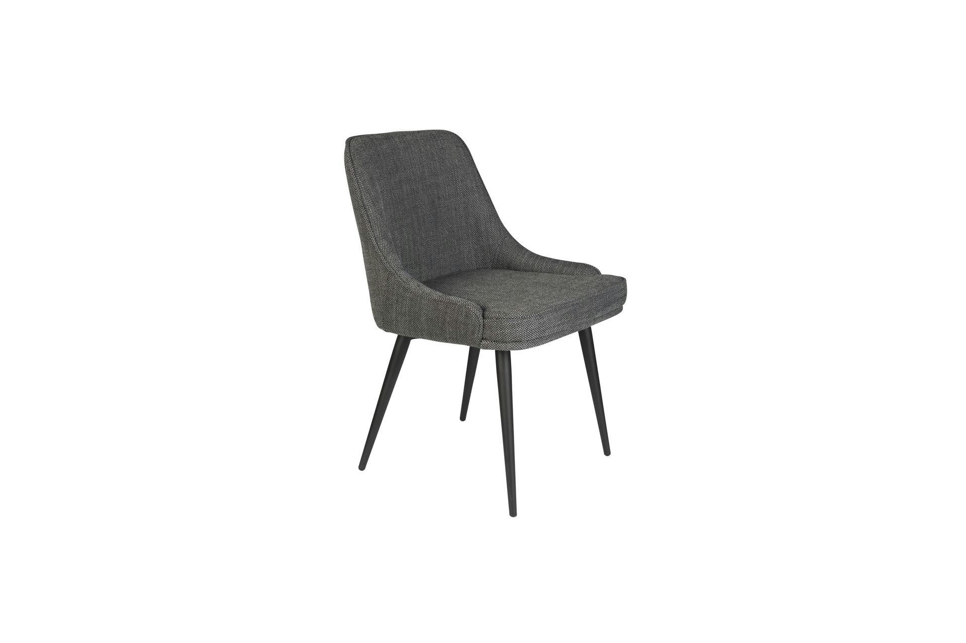 MAGNUS - Chaise en tissu anthracite