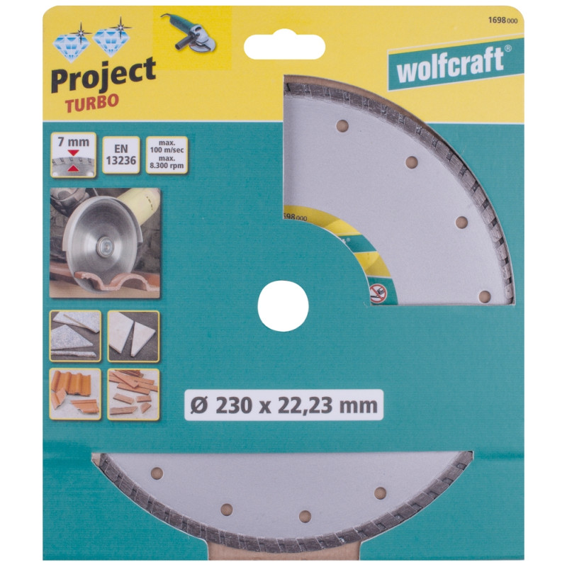 Disque à tronçonner Project Turbo en diamant Ø 230 mm WOLFCRAFT
