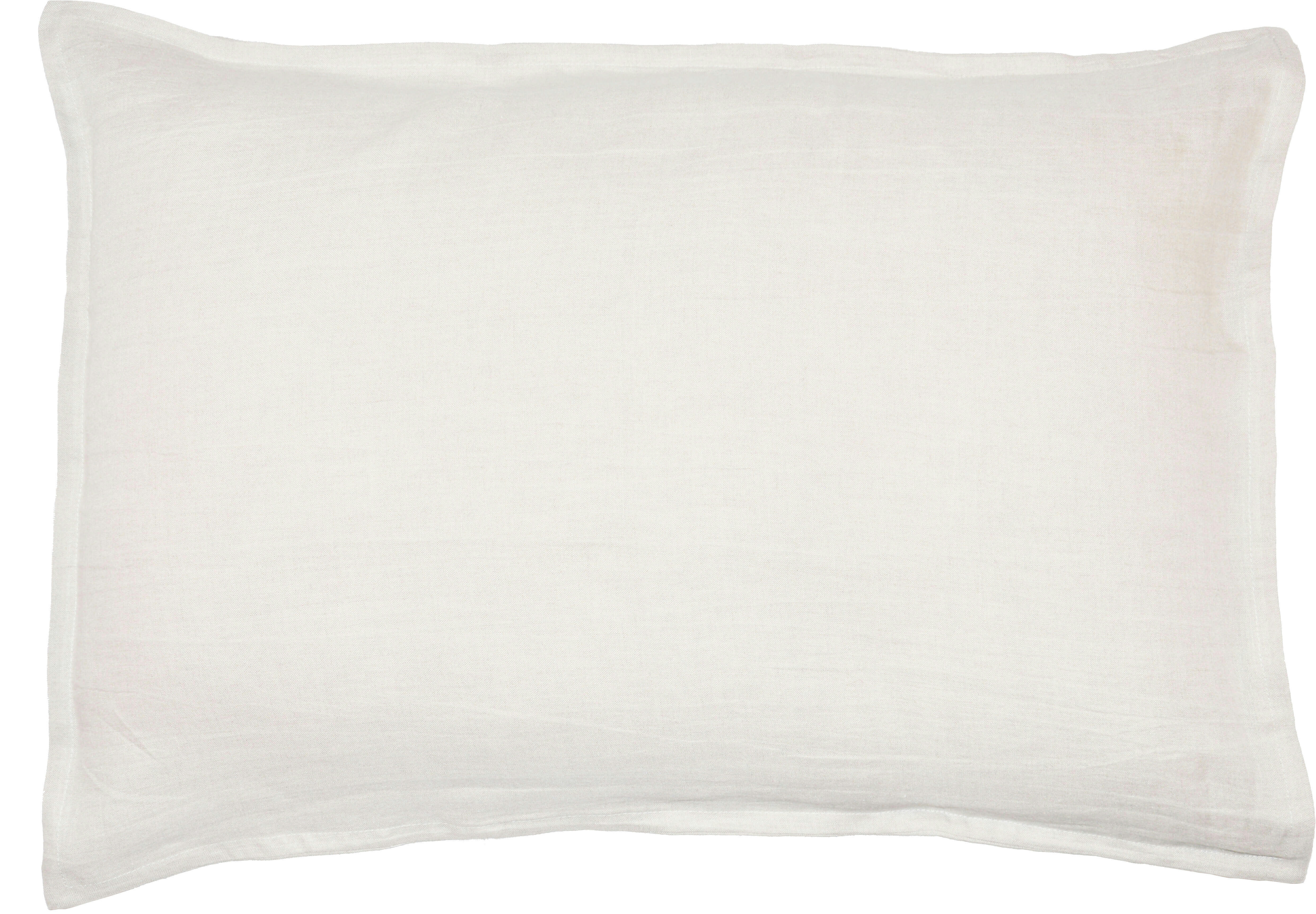 TAIE OREILLER LIN - Lot de 2 taies d'oreillers en lin blanc 50x70cm