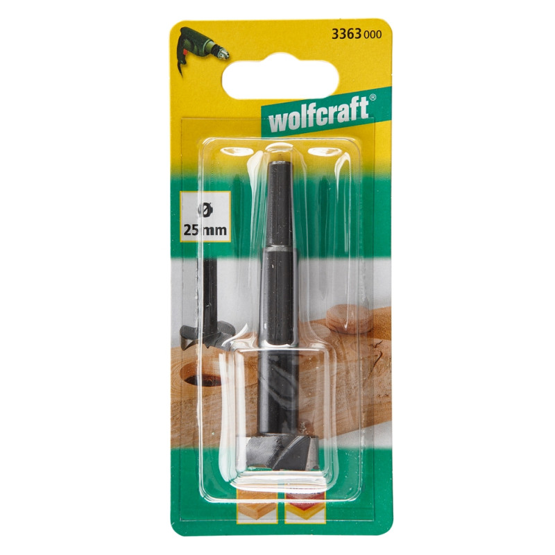 Fraise d'encastrement pour bois en WS Ø 25 x 90 mm WOLFCRAFT