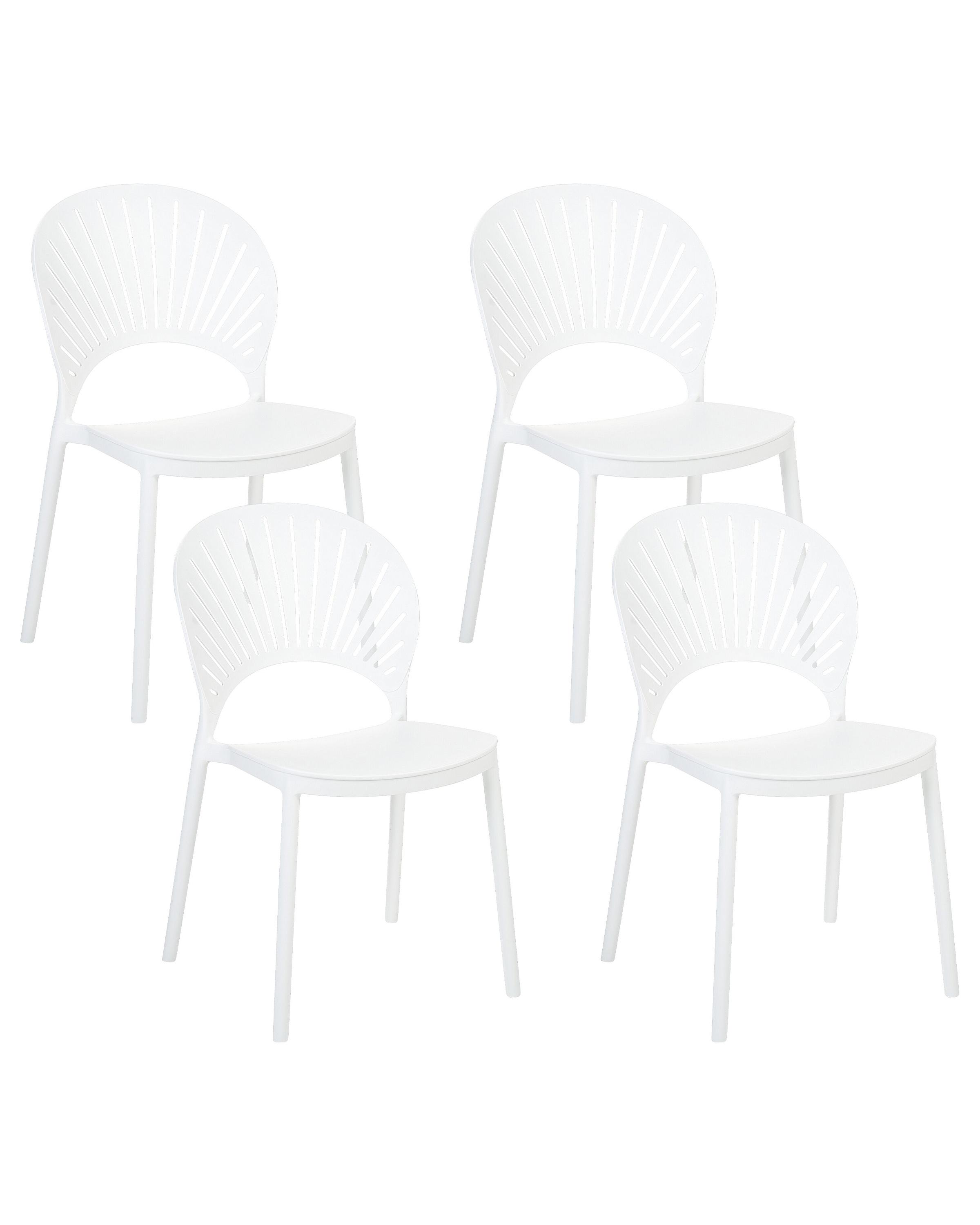 Set of 4 Garden Chairs OSTIA White