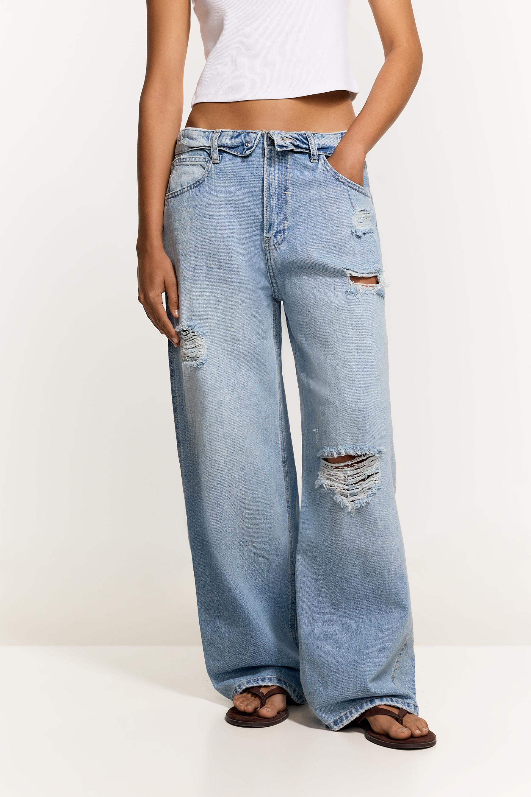 Jeans baggy cintura doblada