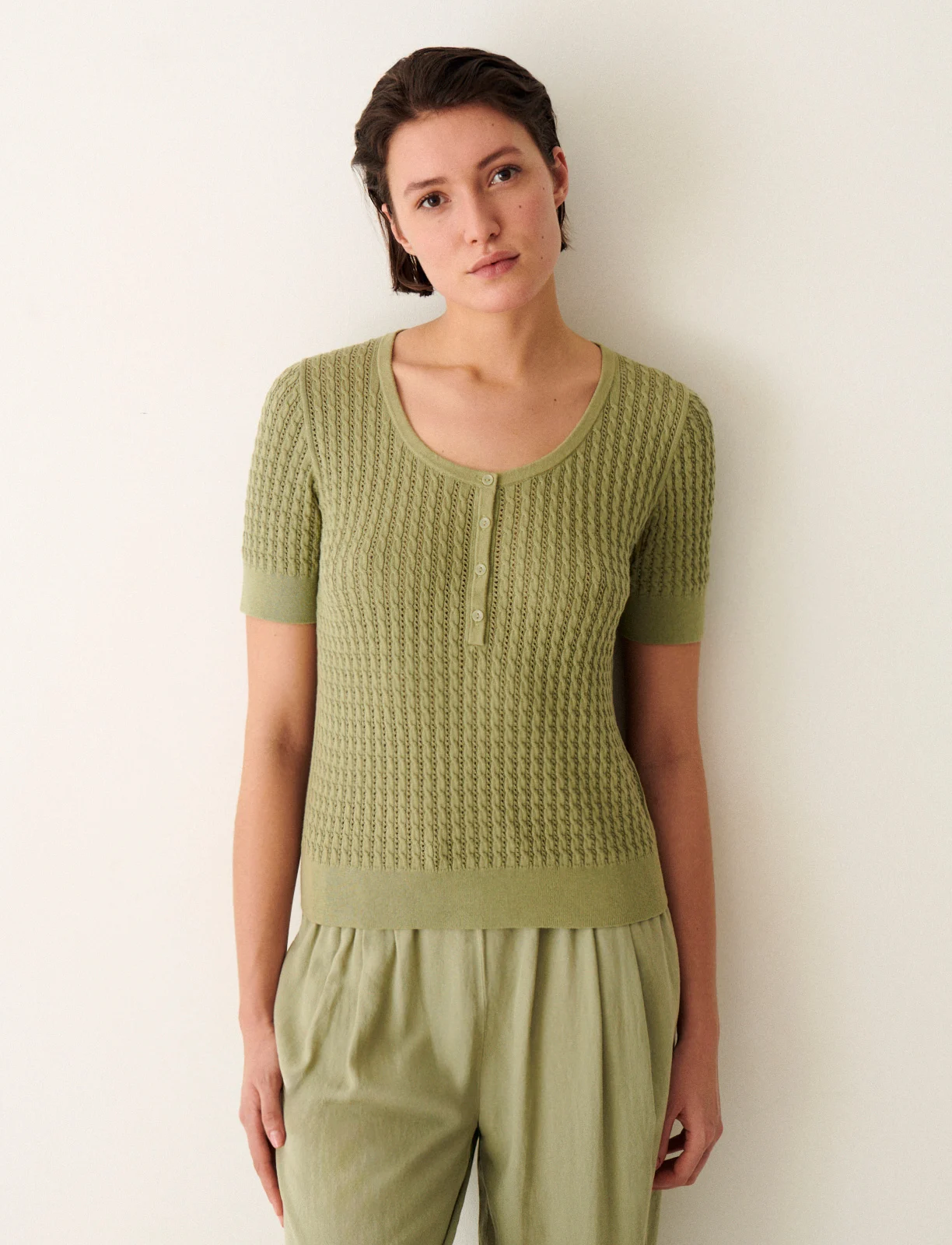 Pull manches courtes MAILLE POINTELLE